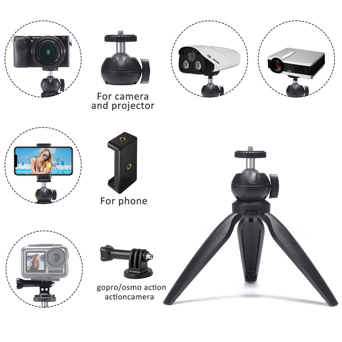 Horizontal Vertical Shooting Camera Tripod Holder for iPhone/Projector