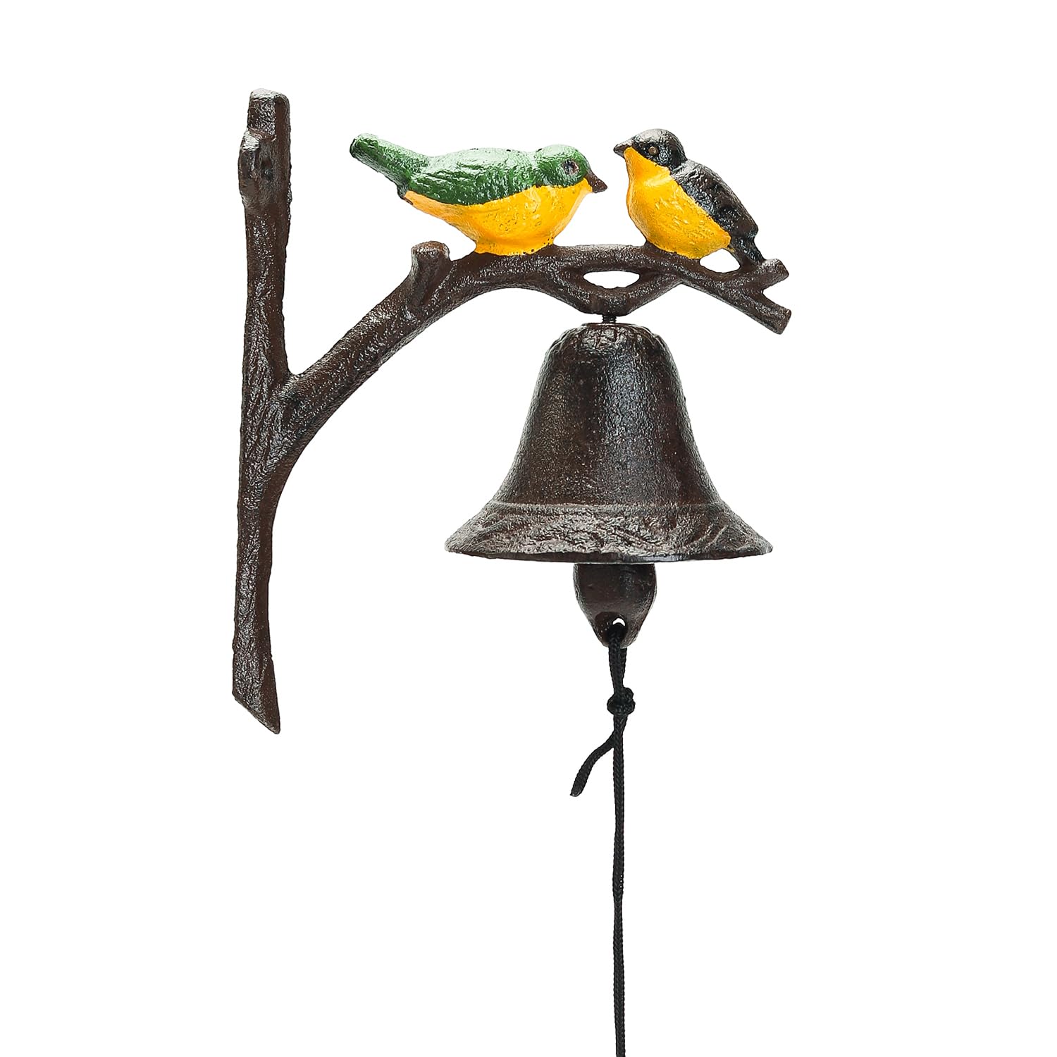 Sungmor Cast Iron Dinner Bell, Outside Farmhouse Wall Hanging Doorbell, Antique Lovely Color Birds Decorative Manually Shaking Doorbell, Indoor Outdoor Wall Mounted Ornamental Dinner Bell