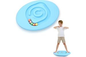 Seenelling Maze Balance Board for Kids Plastic Wobble Rocker Balance Board with Mini Balls Load 170lb for Balancing Exercise Equipment Game Boys Girls Physical Therapy 18.5 x 14.57 Inch (Blue,Round)