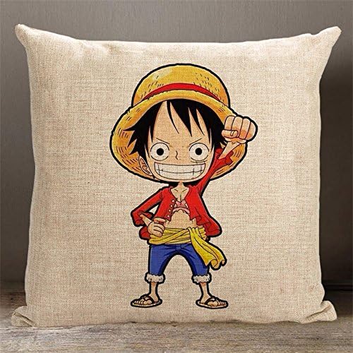 Pillow Cases Luffy Sea Thief King Joba Cotton And Linen Pillow Car Sofa Cushion Set -Sent Randomly