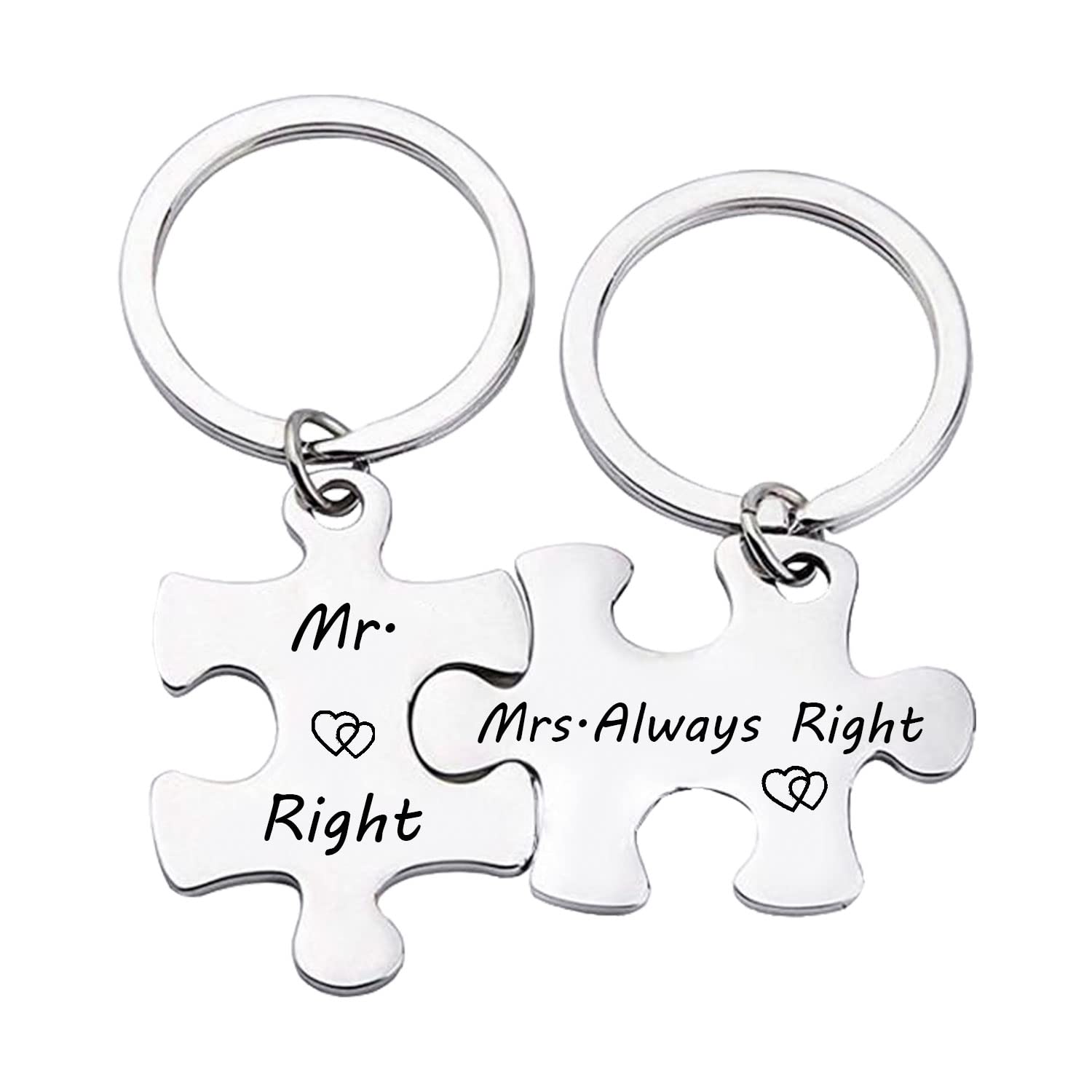 2 PCS Puzzles Set Keyring Couple Lovers Valentine's Birthday Christmas Gifts Keyring Present for Him Her Couples Anniversary Keyring Boyfriend Girlfriend keychain Gifts for Husband Wife