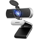 UGREEN 2K Webcam for PC Ultra HD 1080P Computer Webcam with Microphone, PC Camera with Privacy Cover, USB Web Camera for Streaming, Conference, Video Calling, Zoom, Skype, Teams, FaceTime, Space Grey