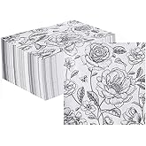 Bringsine 100ct Floral Guest Napkins Watercolor Blue Flower Disposable Napkins Forget-Me-Not Decorative Hand Towel Paper Napkins for Bathroom Birthday Wedding Party Supplies Table Decor