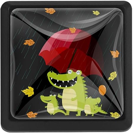 Rana del día lluvioso Tirador De Cocina Cuadrado 3 Piezas Superficie De