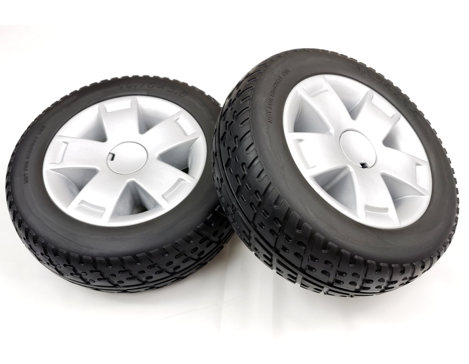 Photo 1 of Mobility scooter replacement wheel,10.75"x3.6"Flat-Free Rear Wheel,5-Spoke Rim for Victory Sport,VA Victory 10,etc Mobility Scooters (WHLASMB1784),Silver+Black,1Pr