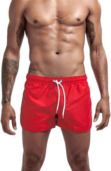 mens red swimsuit