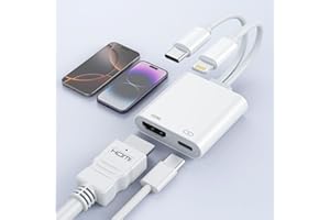 USB-C and Lightning to HDMI Adapter for iPhone ipad to TV [MFi Certified], 4K@60 Hz Sync Screen Apple Lightning to Digital AV
