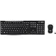 Logitech MK270 Full Size Wireless Keyboard and Mouse Combo - Black | Full size keyboard with spill-resistant design, compact