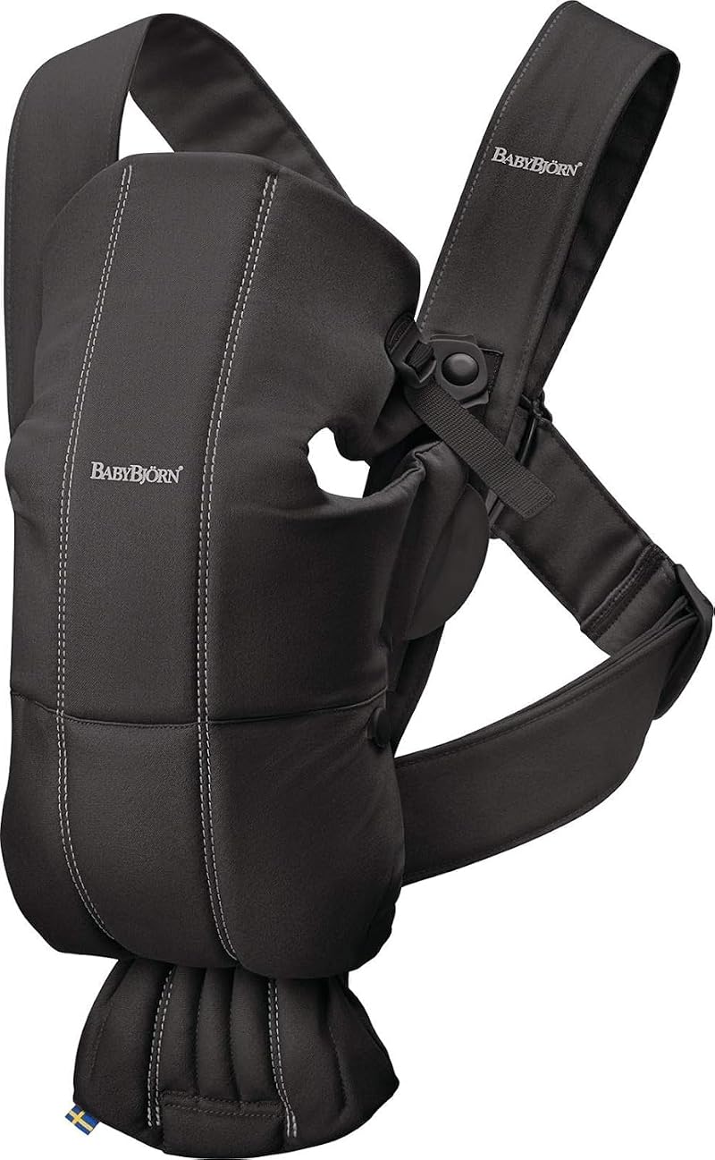 BabyBjörn Baby Carrier Mini Woven Black Infant Carrier 0-12 Months
