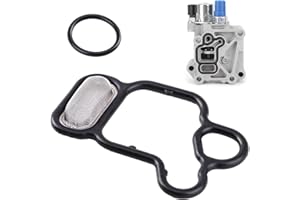 Yumfugu 2 PCS Solenoid Gasket, Head Cylinder Solenoid Valve Gasket Kit, Solenoid Gasket Spool Valve Filter Screen with O-Ring, Compatible with Honda 15815-R40-A01, 91319-PAA-A01 (Black)