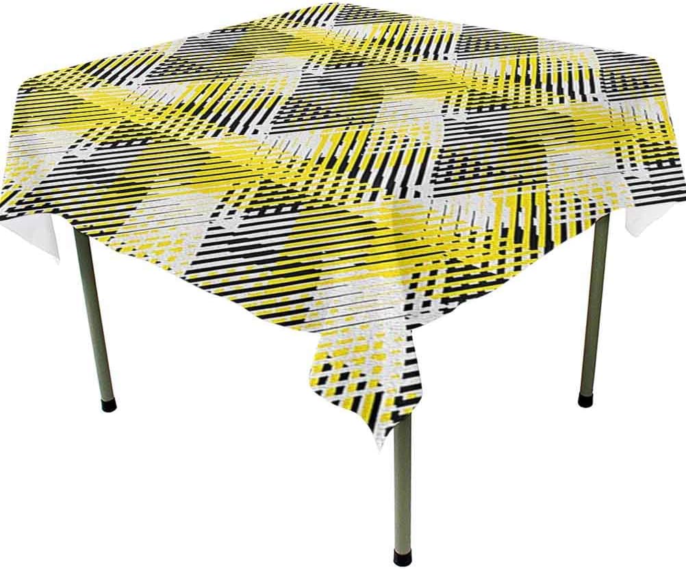 Square Tablecloth 60 x 60 Inch Summer Tablecloth Decoration Geometric