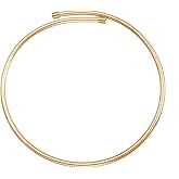 JUNLINTX Bold Elegant Chunky Gold Open Choker Collar Necklace for Women Stainless Steel Snake Chain Exaggerated Necklace