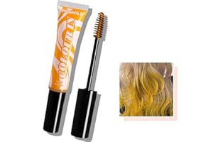 Easilydays Yellow Hair Brow Temporary Hair Mascara Washable Hair Color Chalk Instantly Hair Color Dye Professional Hair Dye Stick Temporary 48 Hours Not Fade for Girls Kids DIY Party, #02 Yellow