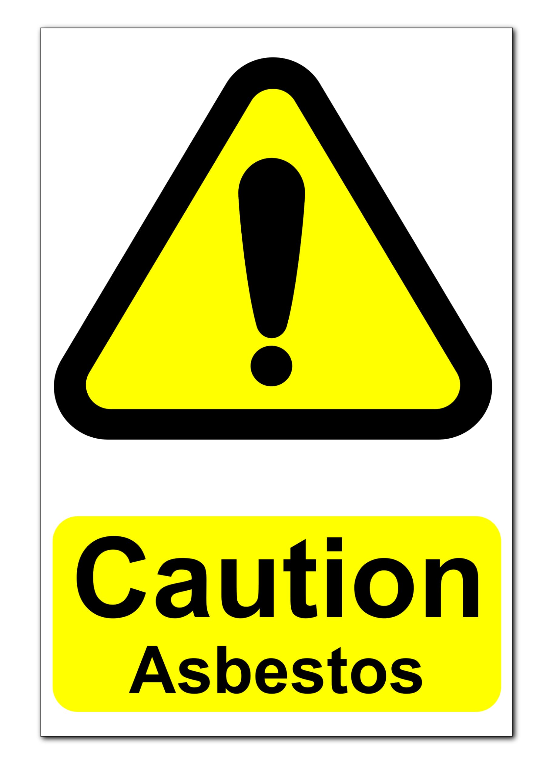 Caution Asbestos Sign Board – Correx Corrugated Plastic, 300mm x 200mm x 4mm – Laminated Hazard Warning for Safe Handling, Asbestos Site Alert, Workplace and Industrial Use