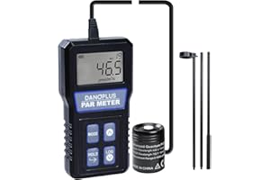 DANOPLUS Quantum PAR Meter, Waterproof PAR Meter for Reef Tank Aquarium Plants IP68 Quantum Sensor Full-Spectrum PPFD Meter Data Logger, 79" Cable and 37" Solid Telescopic Pole Included