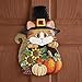 Harvest Pilgrim Cat Hanging Door Decor