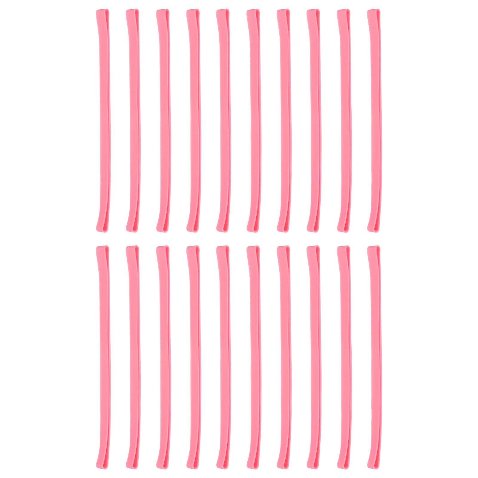 PATIKIL 8" Large Elastic Rubber Bands, 20 Pcs Big Silicone Rubber Bands Strap for Wrapping Notebook Office Supply Can File Folders Box, Pink