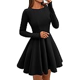 BTFBM Spring Dresses for Women 2026 Long Sleeve High Waist Pleated Flowy Aline Party Wedding Guest Dress Business Casual