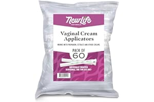 NewLife Naturals Disposable Plastic Vaginal Cream Applicators Hygienic Threaded Injector Applicator Preseed Estrace Premarin OTC Cream Products Dosage Markings- 60 Pack
