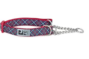 RC Pets 1" Martingale Training Dog Collar, Medium, Navy Tartan