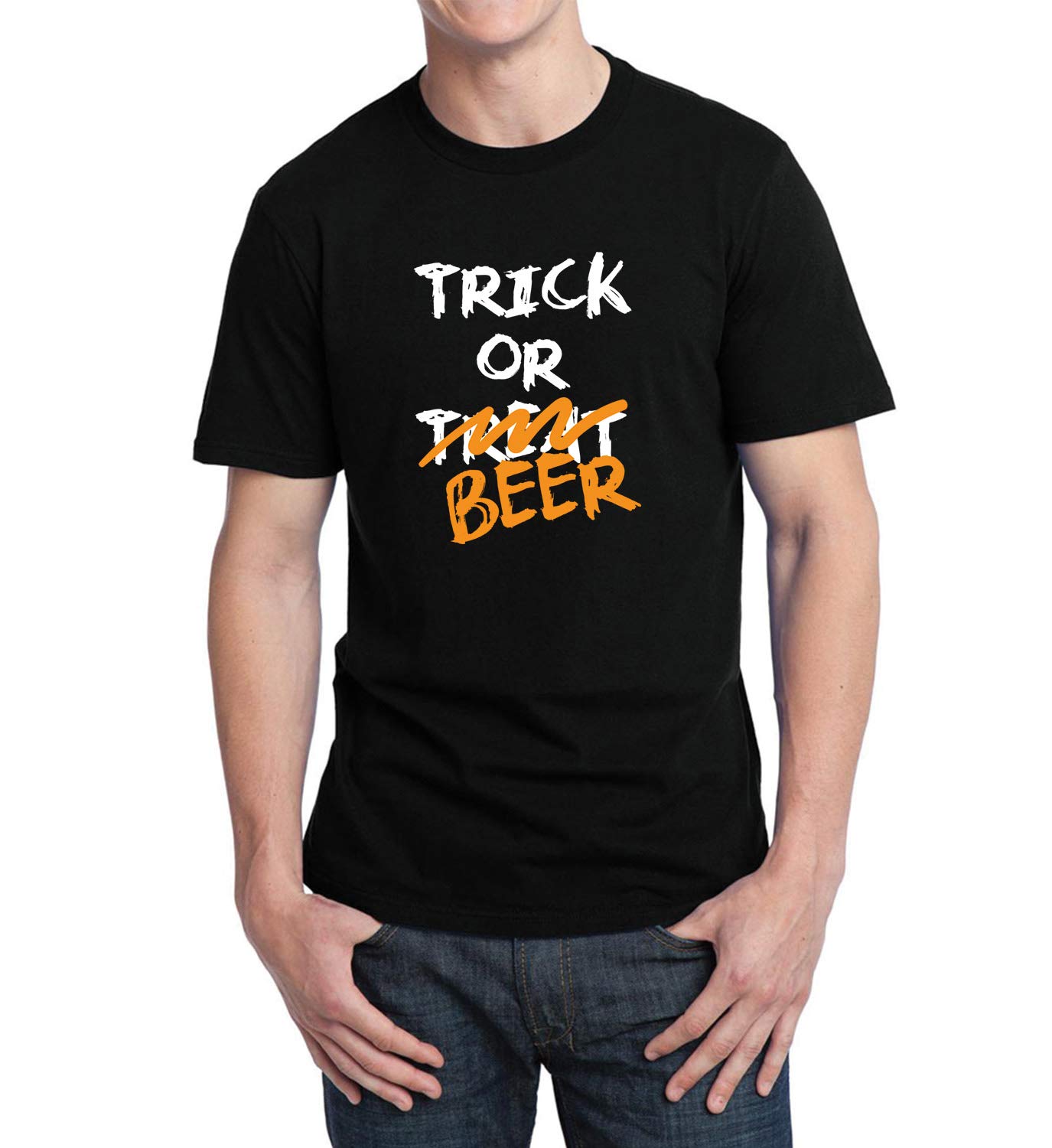 Lumashirts Trick Or Treart Beer Funny Adult Quote Halloween Drink 001082 T Shirt Birthday 