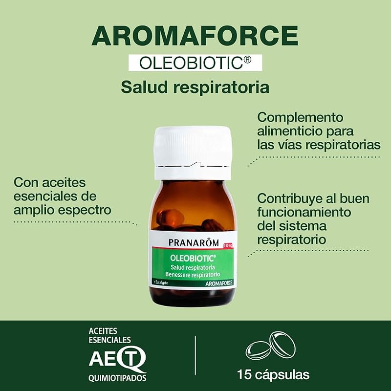 - Aromaforce Oleobiótico - Saúde Respiratória - 100% Óleos Essenciais Puros e Integrais - 15 cápsulas