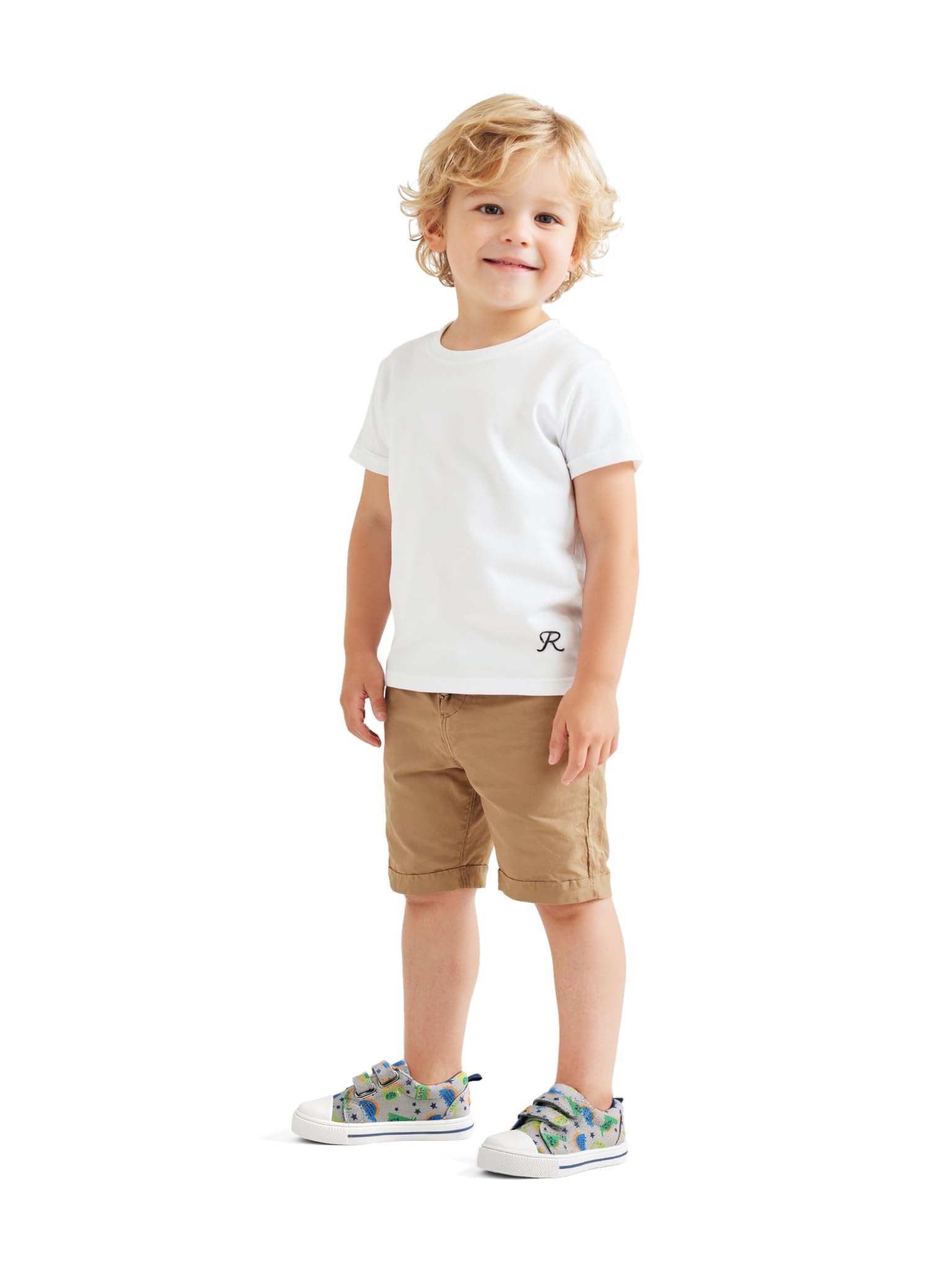 K KomForme Toddler Boys & Girls Shoes Kids Canvas Sneakers with Cartoon Dual Hook and Loops