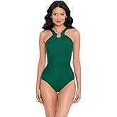 Miraclesuit Women's Swimwear Rock Solid Aphrodite Tummy Control Halter Top One Piece Swimsuit