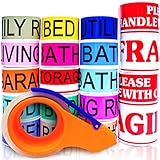 Moving Labels, 1 Clear Packing Tape, 2 Fragile Moving Stickers ~ 3X Bigger Than Competitors ~ Stay Organized & Save Time for Home Moves ~ Apply only on Moving Boxes