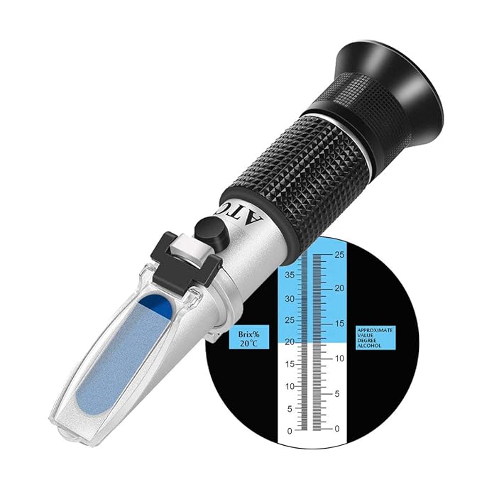 Wine Refractometer,WUnique Hand Held Brix/Alcohol Refractometer with