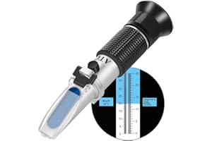 V·RESOURCING Wine Refractometer,V-Resourcing Hand Held Brix/Alcohol Refractometer with ATC for Wine Making Homebrew Kit, Dual Scale(Brix 0-40%, Alcohol 0-25%)