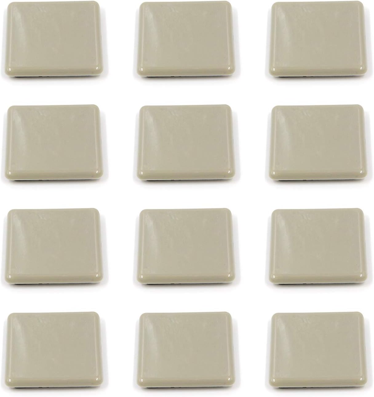 Tulead Furniture Moving Sliders Square Chair Sliders 2.52-Inch Diameter Furniture Moving Pads Shockproof Sofa Mover Pads Pack of 12