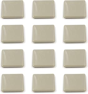 Tulead Furniture Moving Sliders Square Chair Sliders 2.52-Inch Diameter Furniture Moving Pads Shockproof Sofa Mover Pads Pack of 12