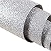 DHHOUSE Silver Glitter Wallpaper, Bling Self Adhesive Wallpaper for Wall Decoration