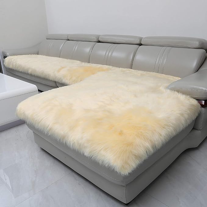 NqceKsrdfzn Fluffy Faux Fleece Sofa Cover,Plush Fluffy Sofa Cover Sofa Slipcover,Anti Slip Sofa