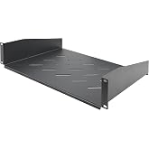 StarTech 2U Vented Server Rack Shelf, 12in, 25lb (CABSHELFV2U-12-RACK) | EIA-310 19in fit, 11.3kg, 31.5cm mounting depth, SPCC cold-rolled steel, Cantilever tray, AV network