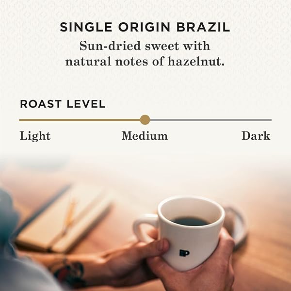 PEET’S COFFEE, MEDIUM ROAST GROUND COFFEE, 100% ARABICA COFFEE – SINGLE ORIGIN BRAZIL 18 OUNCE BAG