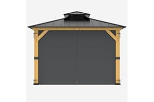 Gazebo Curtain for 10x10 or 10x12,Privacy Sidewall 1-Panel Universal Replacement Shade Curtains Set,Protecting Side Walls (On