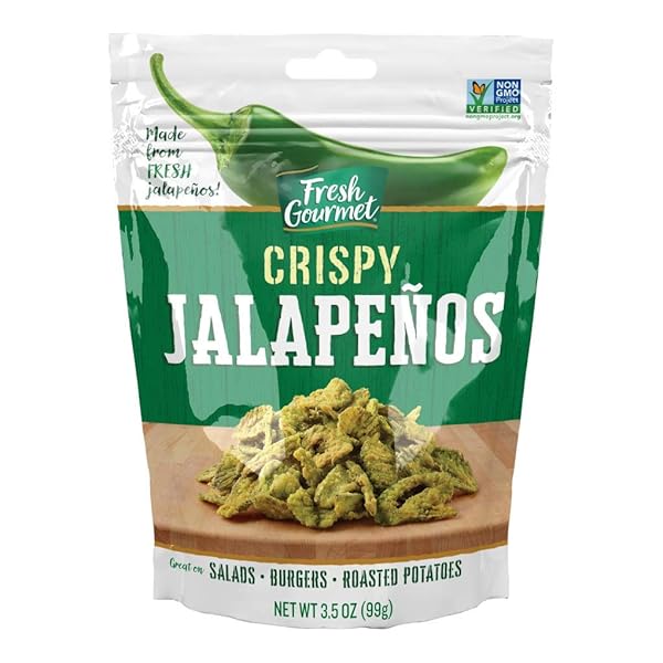 FRESH GOURMET CRISPY LIGHTLY SALTED JALAPENOS | LOW CARB | CRUNCHY SNACK AND SALAD TOPPER | 3.5 OUNCE, PACK OF 6