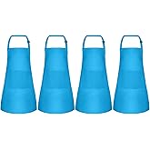 NACHLYNN 4/10/20 Pcs Kids Apron Adjustable Toddler Apron with 2 Pockets Kids Painting Aprons for Kids Painting Cooking Crafts