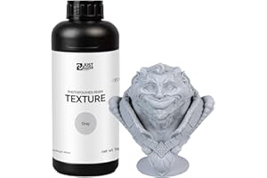 JUSTMAKER 3D Printer Resin Texture Resin, Matte Textured Resin, 405nm Standard Photopolymer Resin, High Precision and Wide Compatibility 3D Printing Resin, 1KG - Gray