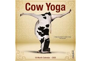 Cow Yoga 2025 7" x 7" Mini Wall Calendar
