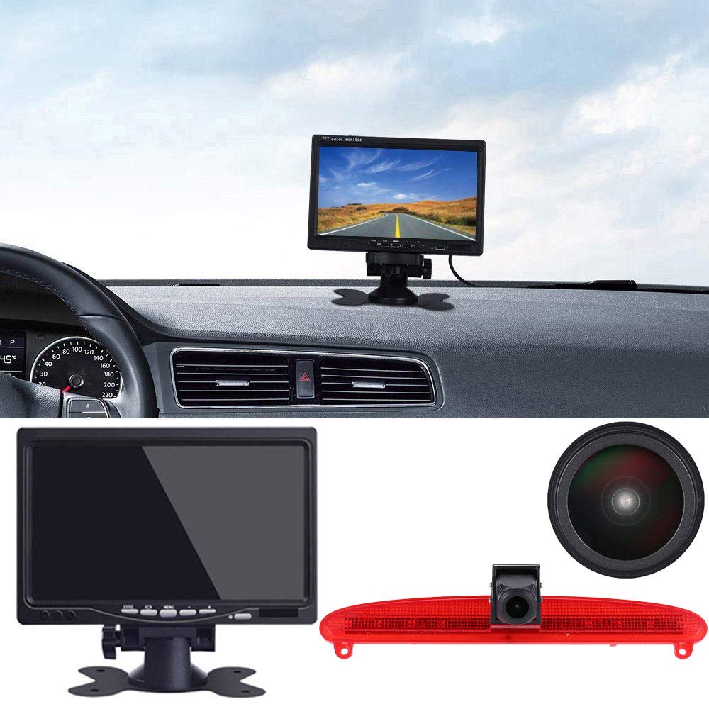 18mm lens Car Third Roof top mount brake lamp camera Brake Light Rear View Backup Camera, replacement for IVECO Daily 6 Transporter Baujahr 2015-2017 Transporter (With 7 inch display)