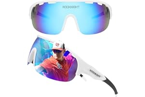 ROCKNIGHT HD Polarized Sports Sunglasses for Cycling, Biking, Baseball & Volleyball Etc- UV Protection, Lightweight & Durable