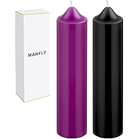 Low Temperature Candles, MANFLY Romantic Candles for Wedding Home Decor or Couples (Black & Purple)