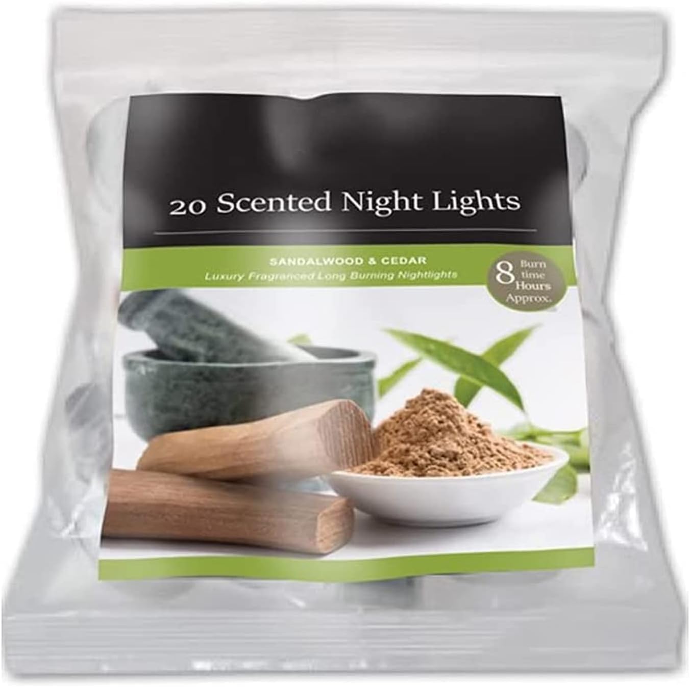 Scented and Unscented Tealight Candle Packs - Available in Multiple Refreshing and Soothing Fragrances | 8Hr Long Lasting Burn Time | Home Decorative Accessory (Sandalwood & Cedar)