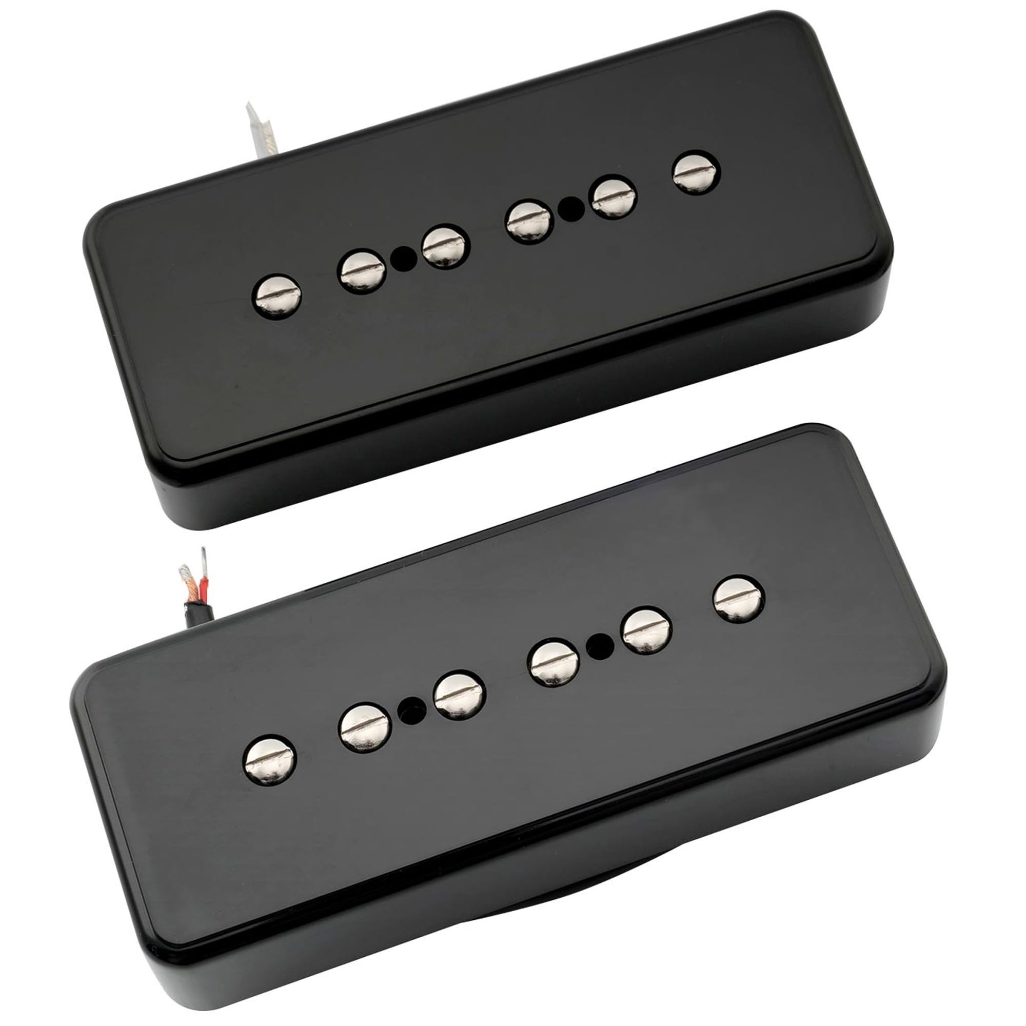 Artec ASA90 Alnico 5 P90 Soapbar Single Coil Pickup Electric Guitar Neck Bridge Pickups Set, Black — image 1
