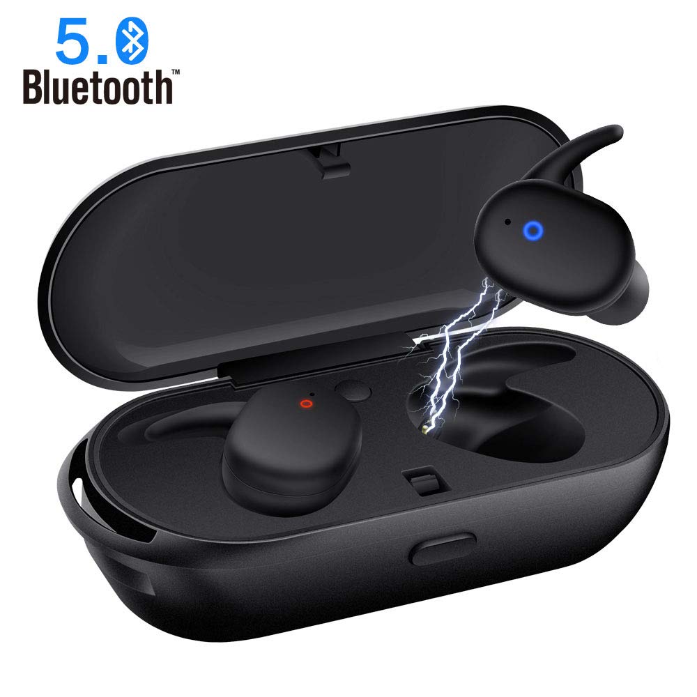 Wireless Earbuds,Upgraded Bluetooth 5.0 Bluetooth Earphones Deep Bass True Wireless  Earbuds Stereo Hi-Fi Sound Wireless Headphones with Mic Charging Case ...