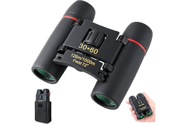 30x60 Mini Compact Binoculars for Adults and Kids, HD Pocket Portable Folding Binoculars, Lightweight Easy Focus for Bird Watching, Concert, Travel, Hiking and Outdoor Sports