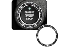 SHMZK Car Bling Crystal Rhinestone Engine Start Ring Decals, Sparkling Diamond Car Push Start Button Ignition Ring Sticker, Auto Key Ignition Knob Ring Decoration for Women Girls (Black)